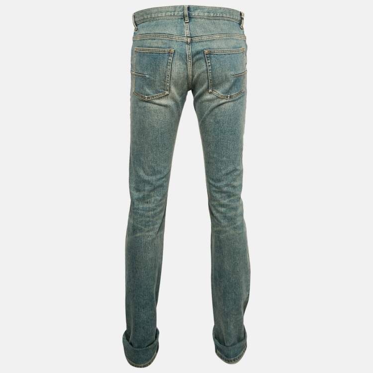 Pre Owned Dior Home Blue Faded Denim Jeans L Waist 33"