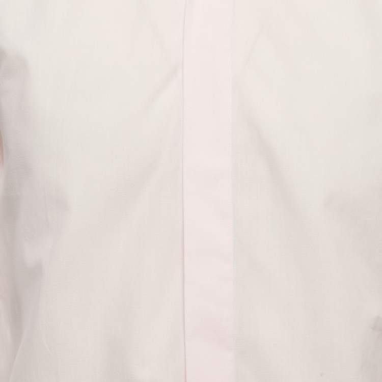 Pre Owned Dior Homme Pink Cotton Button Front Shirt M