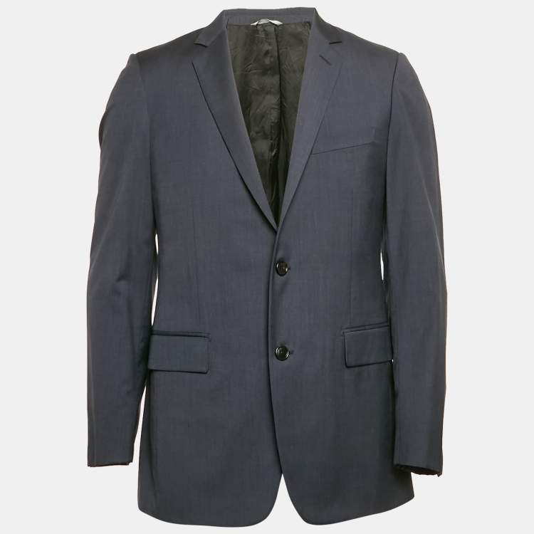 Pre Owned Dior Homme Navy Blue Wool Single Breasted Blazer M