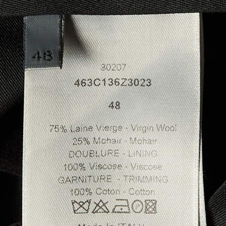 Pre Owned Dior Homme Black Wool & Mohar Tailored Pants M