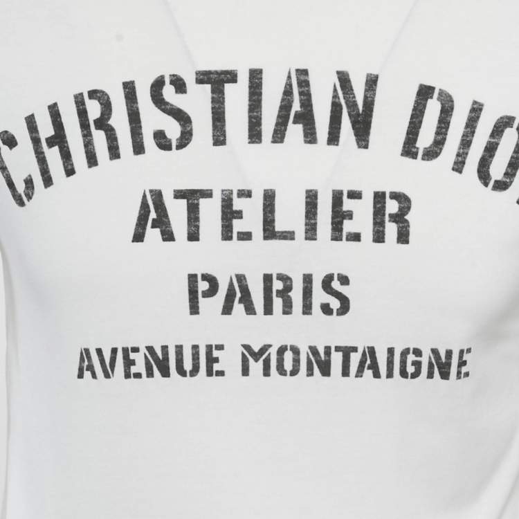 Pre Owned Dior Homme White Printed Jersey Crewneck T-Shirt XS