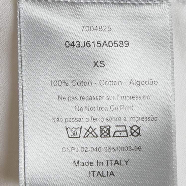 Pre Owned Dior Homme White Printed Jersey Crewneck T-Shirt XS