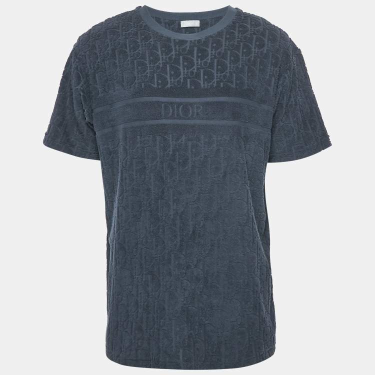 Pre Owned Dior  Homme Oblique Terry Crewneck T-Shirt M