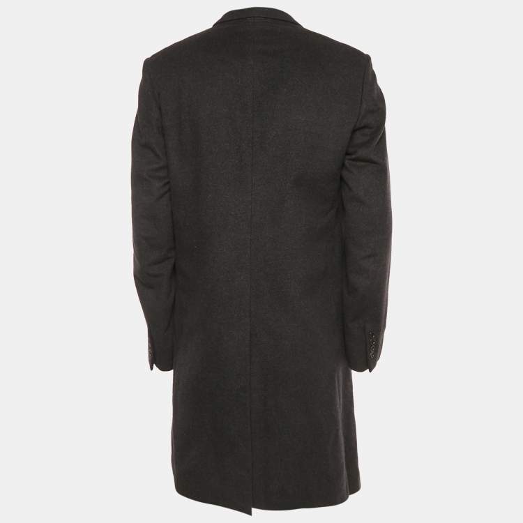Pre Owned Dior Homme Black Cashmere Felt Coat XXL