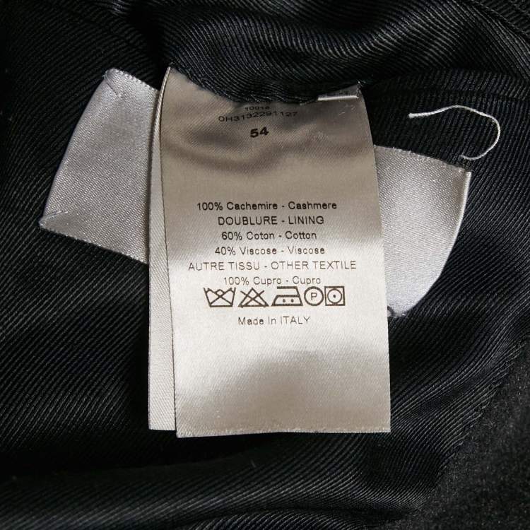 Pre Owned Dior Homme Black Cashmere Felt Coat XXL