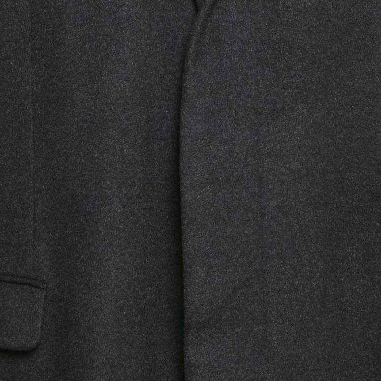 Pre Owned Dior Homme Black Cashmere Felt Coat XXL