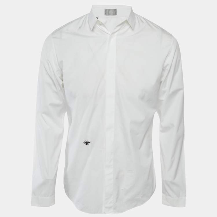 Pre Owned Dior Homme White Cotton Long Sleeve Shirt M