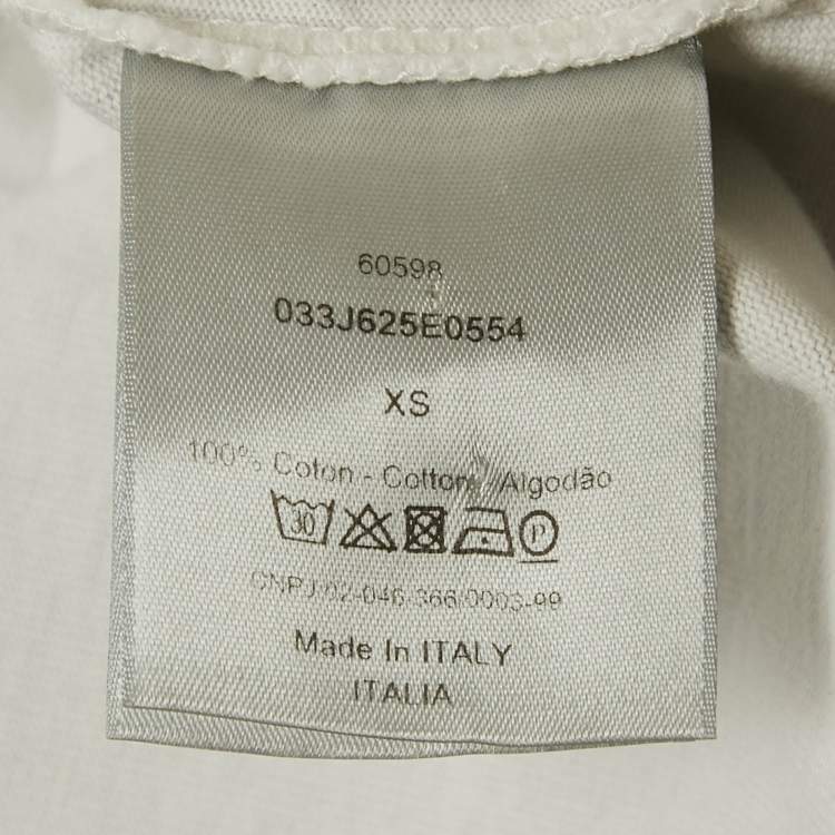 Pre Owned Dior Homme X Shawn Stussy Grey Logo Print Cotton T-shirt XS