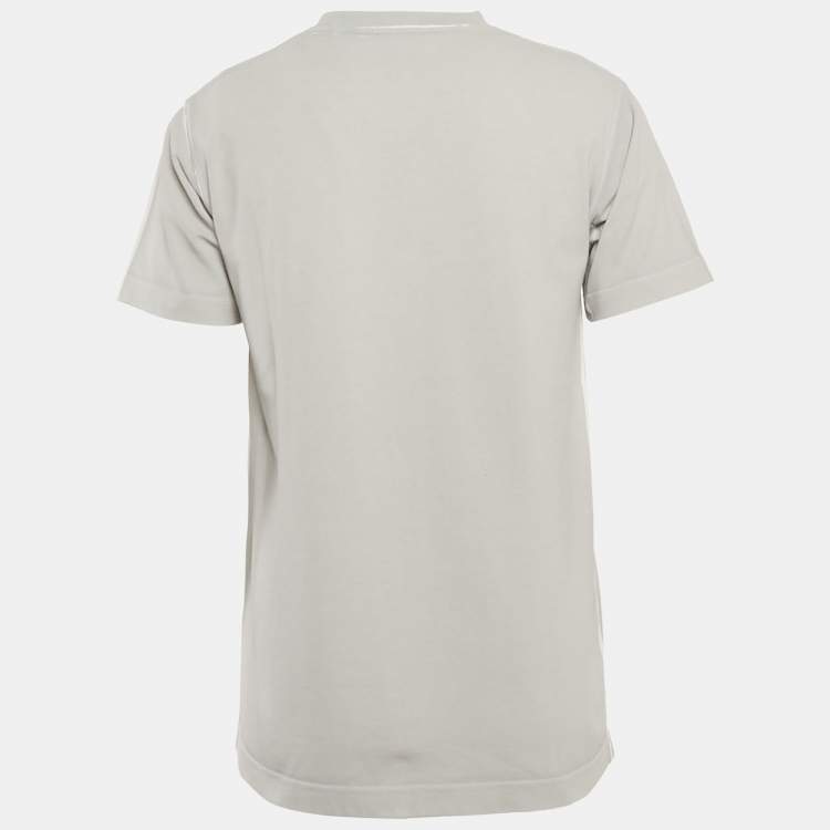 Pre Owned Dior Homme X Shawn Stussy Grey Logo Print Cotton T-shirt XS
