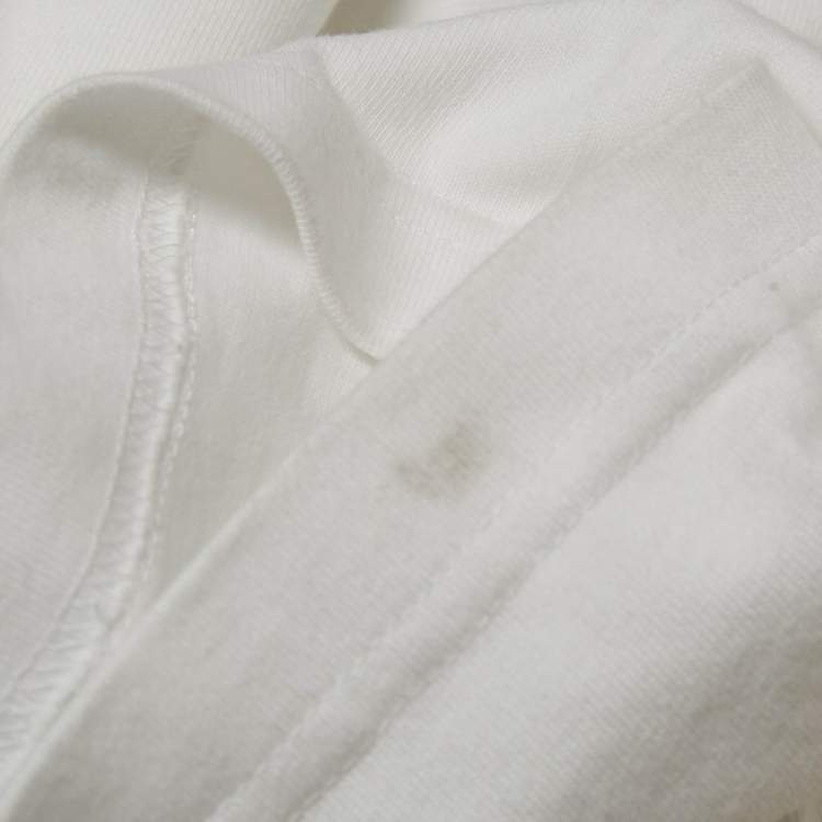 Pre Owned Dior Homme White CD Embroidered Cotton Jersey T-Shirt L