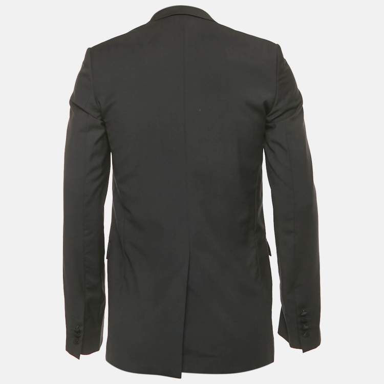 Pre Owned Dior Homme Navy Blue Wool Frayed Collar Blazer S