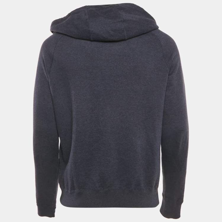 Pre Owned Dior Homme Navy Blue Dior Icons Cotton Hooded Track Jacket M