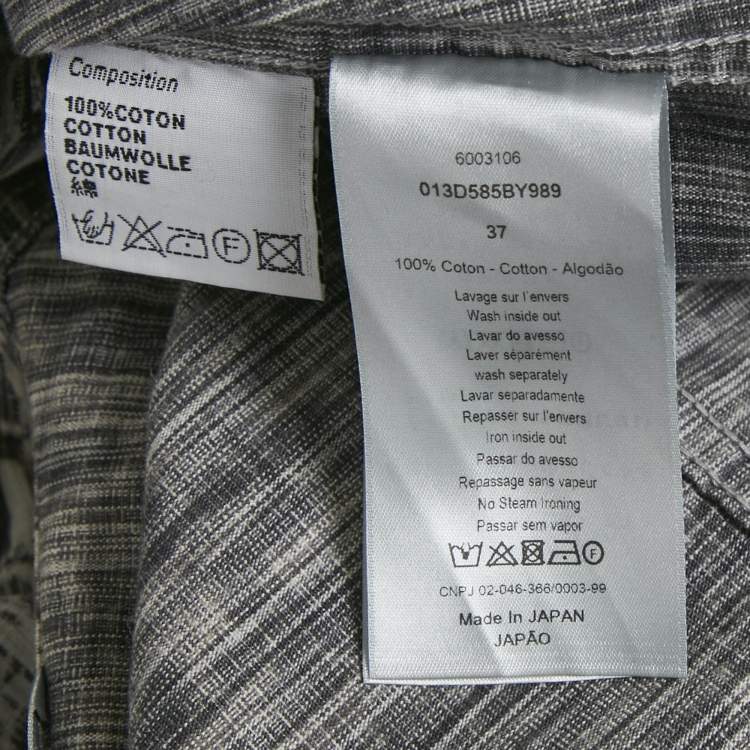 Pre Owned Dior Homme Grey Oblique Cotton Oversized Shirt S