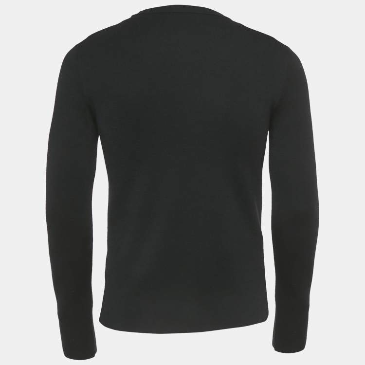 Pre Owned Dior Homme Black Stretch Knit Crewneck Sweatshirt XS