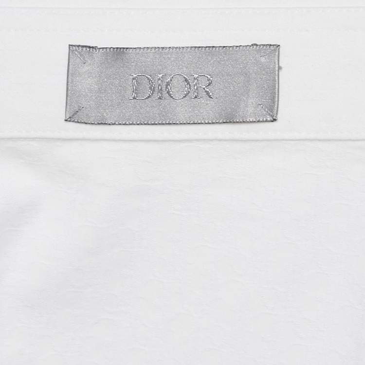 Pre Owned Dior Homme Jacquard Cotton Long Sleeve Shirt L