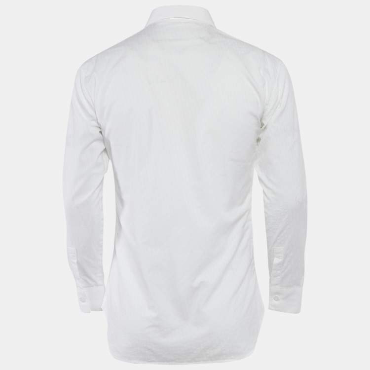 Pre Owned Dior Homme Jacquard Cotton Long Sleeve Shirt L