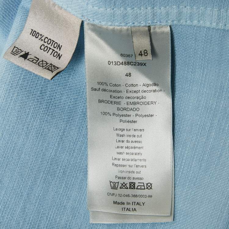 Pre Owned Dior Homme Blue 1947 Embroidered Denim Jacket M