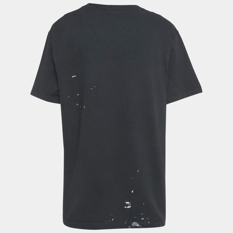 Pre Owned Dior Homme Navy Blue Embroidered Jersey T-Shirt XL