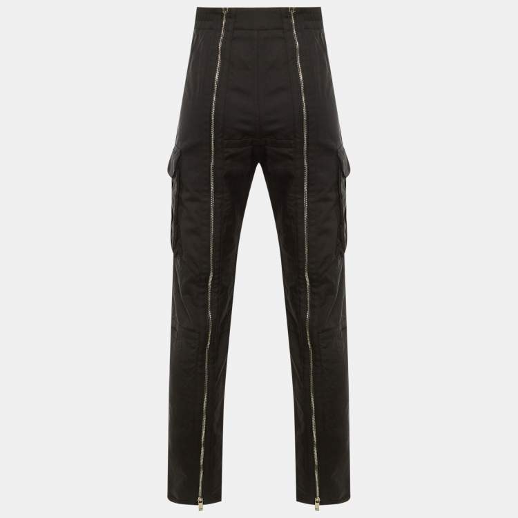 Pre Owned Dior Homme X Cactus Jack Black Cotton Zip Detail Cargo Pants S