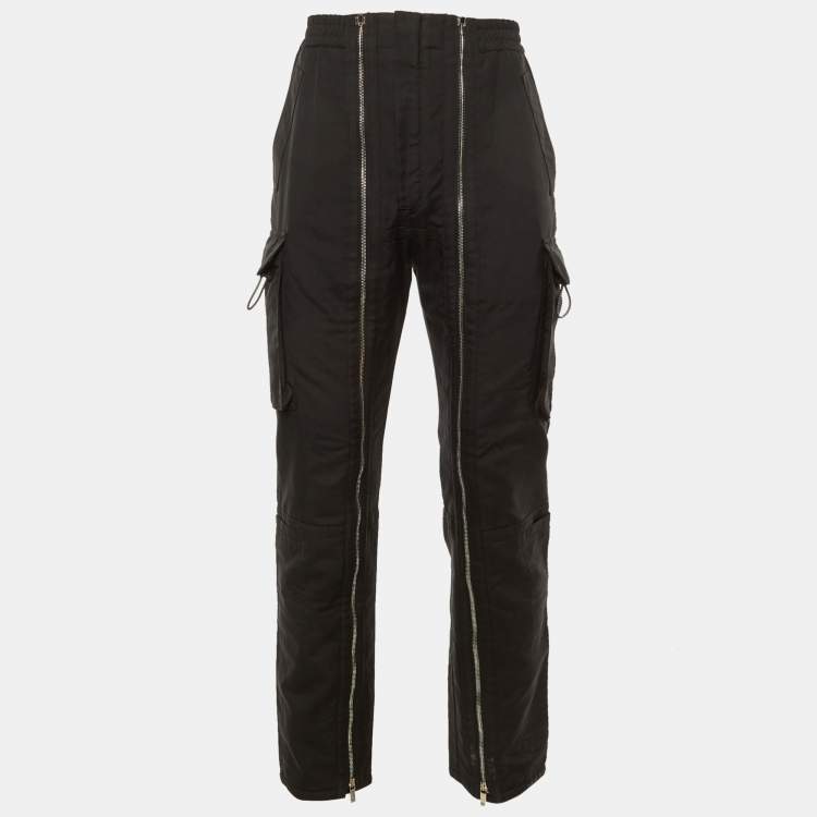 Pre Owned Dior Homme X Cactus Jack Black Cotton Zip Detail Cargo Pants S