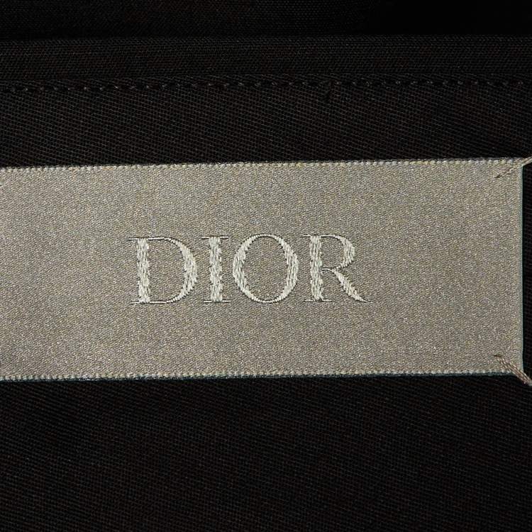 Pre Owned Dior Homme Black Wool & Silk Pleated Flared Pants S