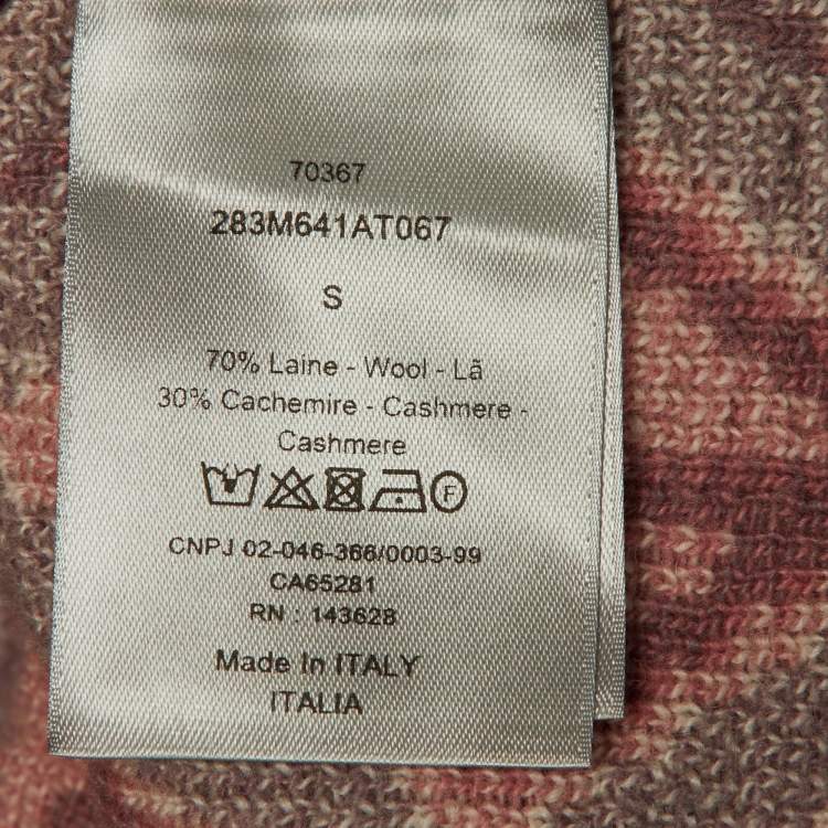 Pre Owned Dior Homme X Cactus Jack Pink CD Diamond Wool & Cashmere Sweater S