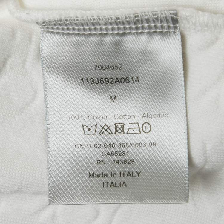 Pre Owned Dior Homme White Oblique Terry Cotton T-Shirt M