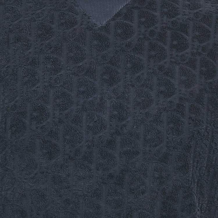 Pre Owned Dior Homme Blue Oblique Terry Cotton T-Shirt S