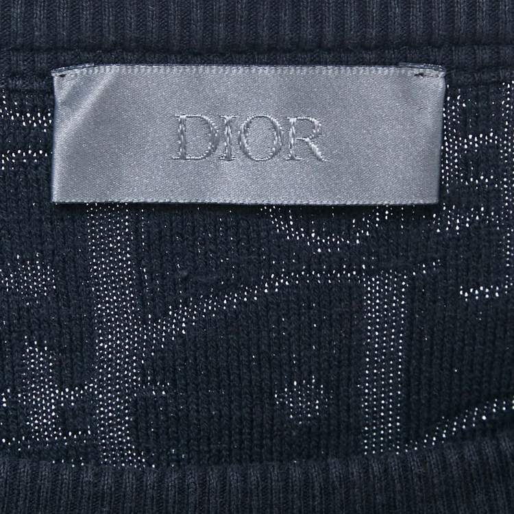 Pre Owned Dior Homme Blue Oblique Terry Cotton T-Shirt S