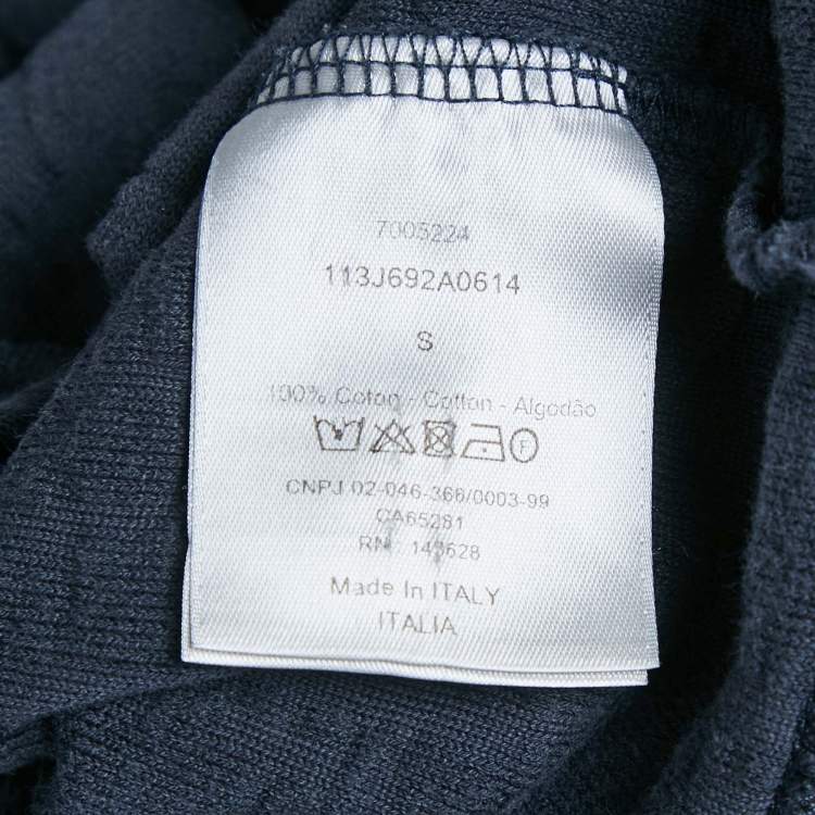 Pre Owned Dior Homme Blue Oblique Terry Cotton T-Shirt S