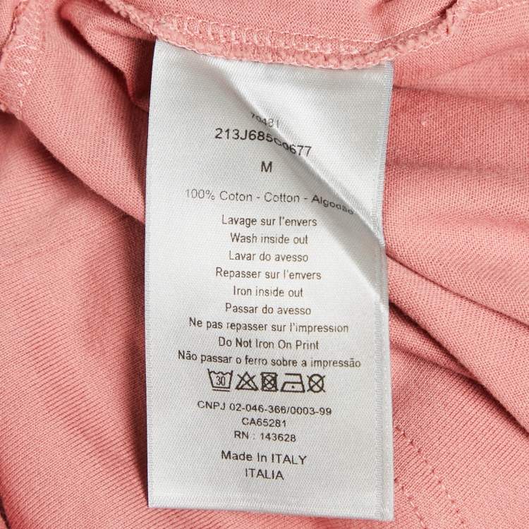 Pre Owned Dior Homme Pink Insect Logo Print Jersey T-Shirt M