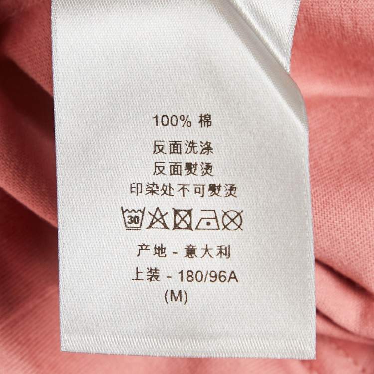 Pre Owned Dior Homme Pink Insect Logo Print Jersey T-Shirt M