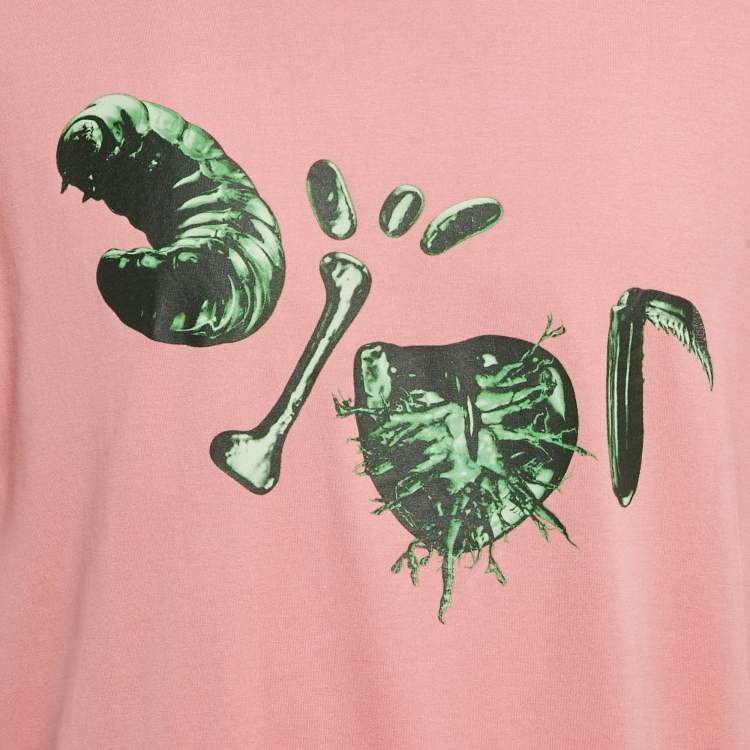 Pre Owned Dior Homme Pink Insect Logo Print Jersey T-Shirt M