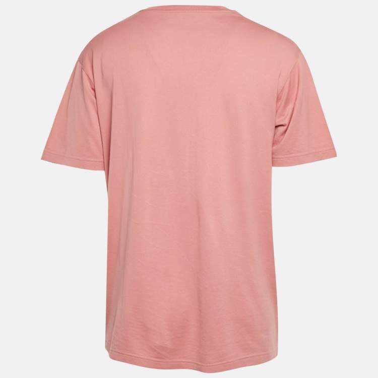 Pre Owned Dior Homme Pink Insect Logo Print Jersey T-Shirt M