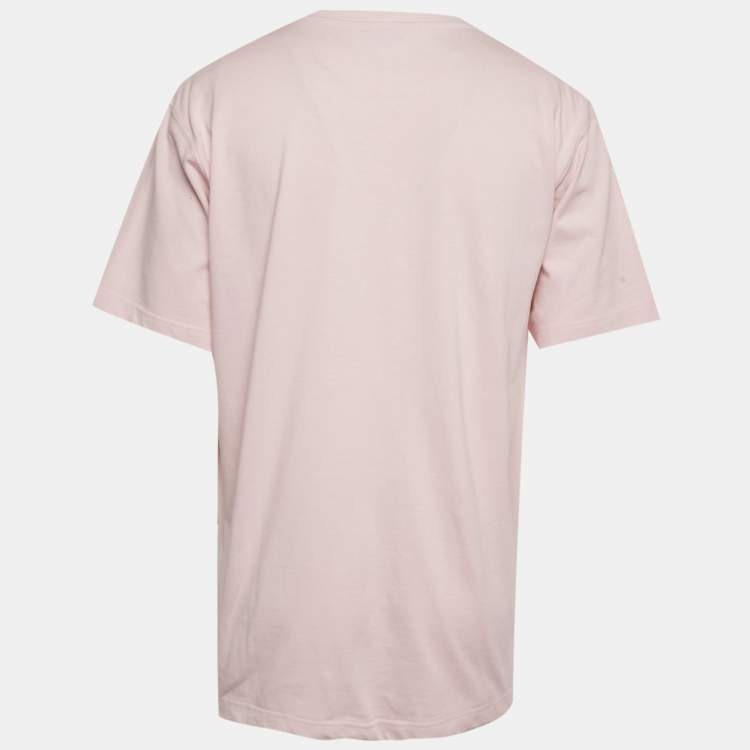 Pre Owned Dior Homme Pink CD Icon Embroidered Cotton T-Shirt XL