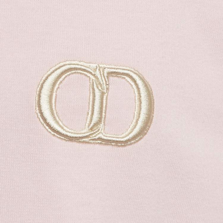 Pre Owned Dior Homme Pink CD Icon Embroidered Cotton T-Shirt XL