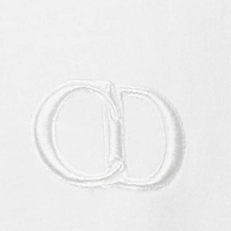 Pre Owned Dior Homme White CD Icon Embroidered Jersey T-Shirt XL