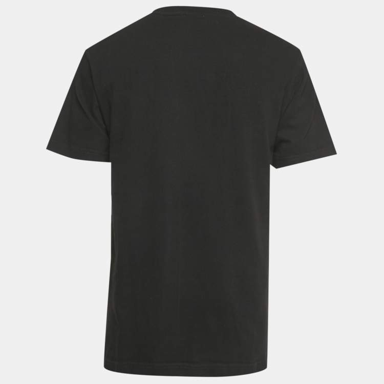 Pre Owned Dior Homme Black Logo Applique Cotton T-Shirt M