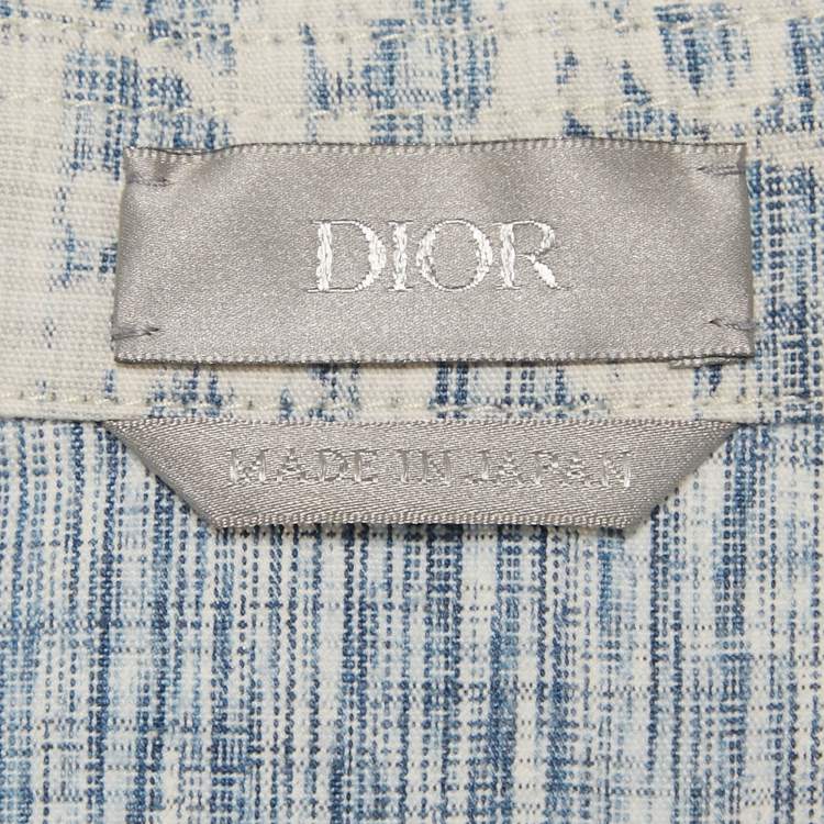 Pre Owned Dior Homme Blue Oblique Denim Shirt S