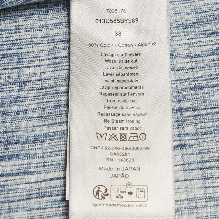 Pre Owned Dior Homme Blue Oblique Denim Shirt S