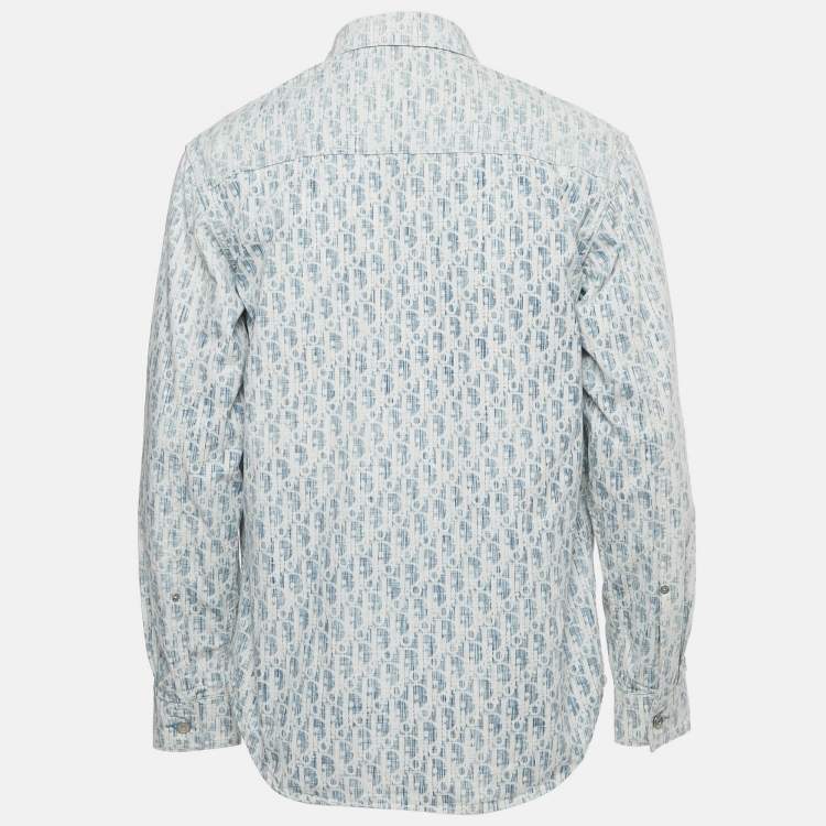 Pre Owned Dior Homme Blue Oblique Denim Shirt S