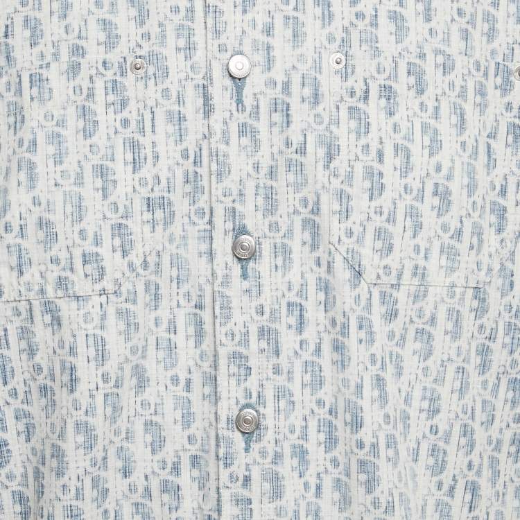 Pre Owned Dior Homme Blue Oblique Denim Shirt S