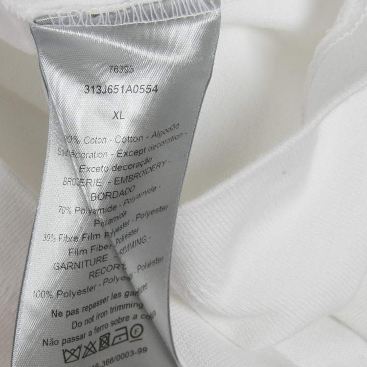 Pre Owned Dior Homme White Bunny Applique Jersey T-Shirt XL