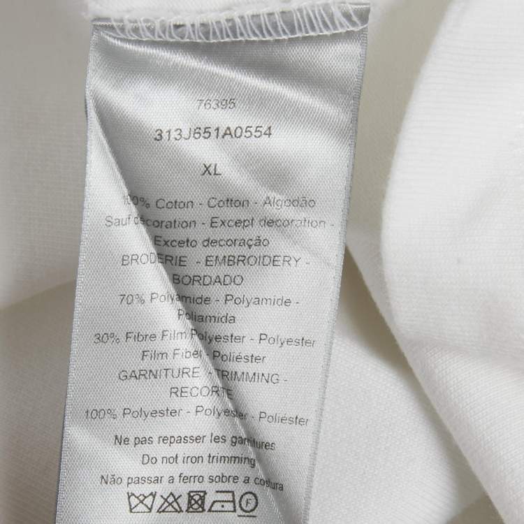 Pre Owned Dior Homme White Bunny Applique Jersey T-Shirt XL