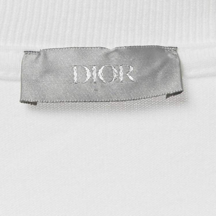Pre Owned Dior Homme White Bunny Applique Jersey T-Shirt XL