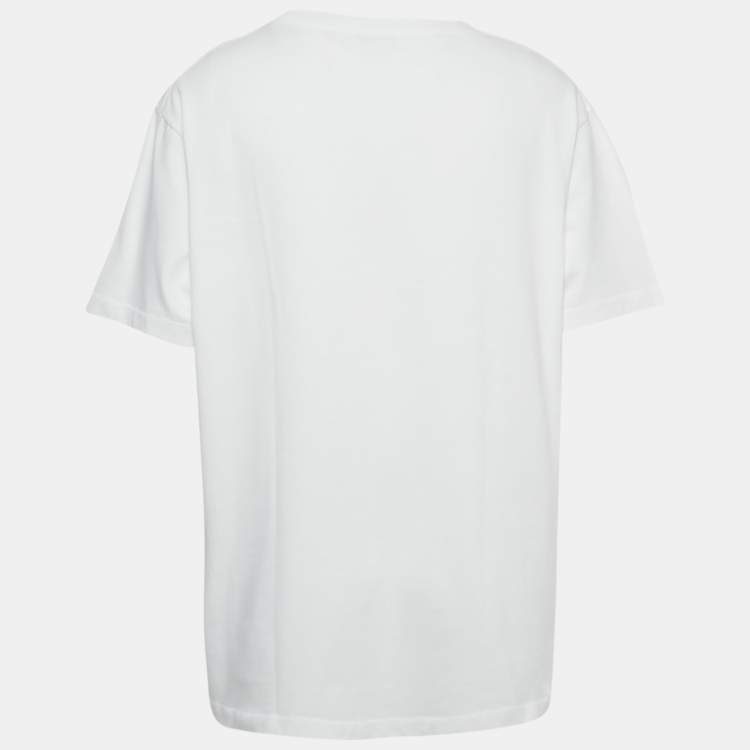 Pre Owned Dior Homme White Bunny Applique Jersey T-Shirt XL
