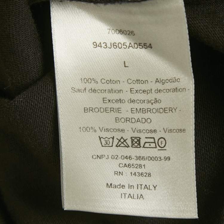 مملوكة مسبقًا Dior Homme Black CD Embroidered Jersey T-Shirt L