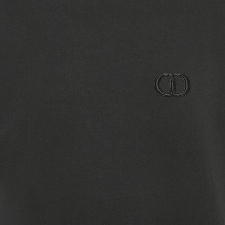 مملوكة مسبقًا Dior Homme Black CD Embroidered Jersey T-Shirt L
