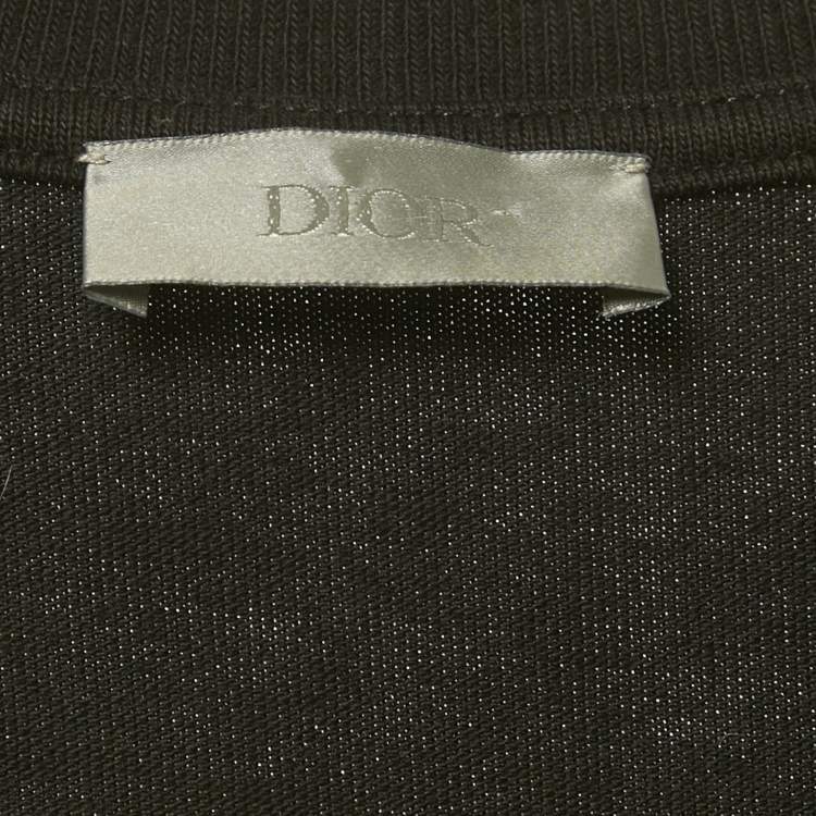 مملوكة مسبقًا Dior Homme Black CD Embroidered Jersey T-Shirt L