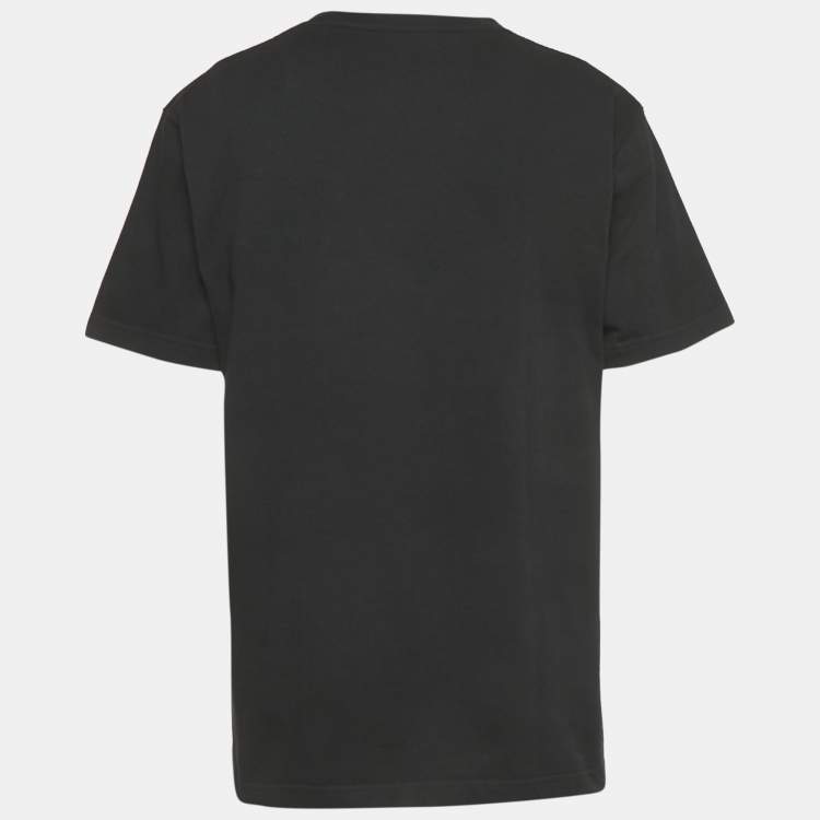 مملوكة مسبقًا Dior Homme Black CD Embroidered Jersey T-Shirt L